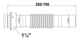 Гофра Bettoserb 125382 для раковины/мойки 1 1/4" - 32мм